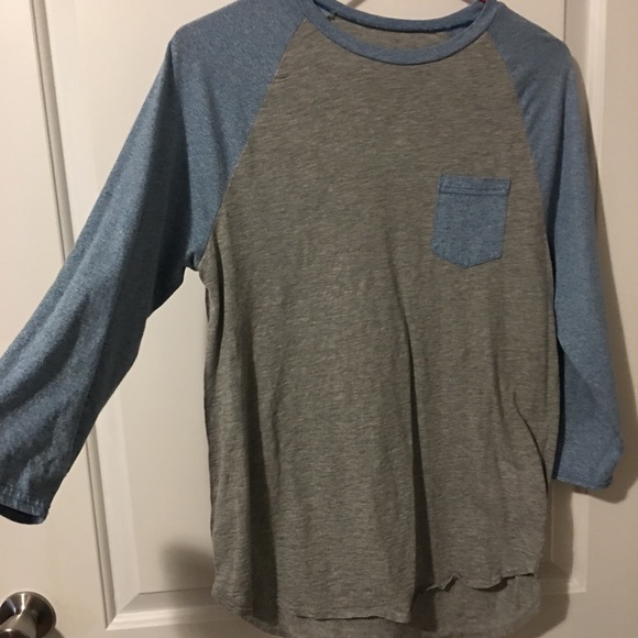 Gray and blue baseball tee! Comfy and cute - Picture 2 of 2